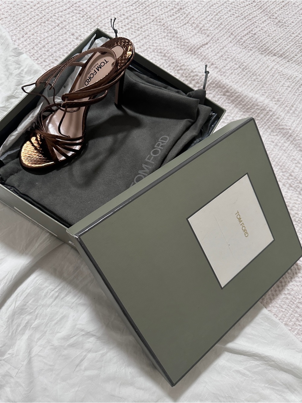 Nordstrom / Tom Ford Metallic Brown Strappy Heels